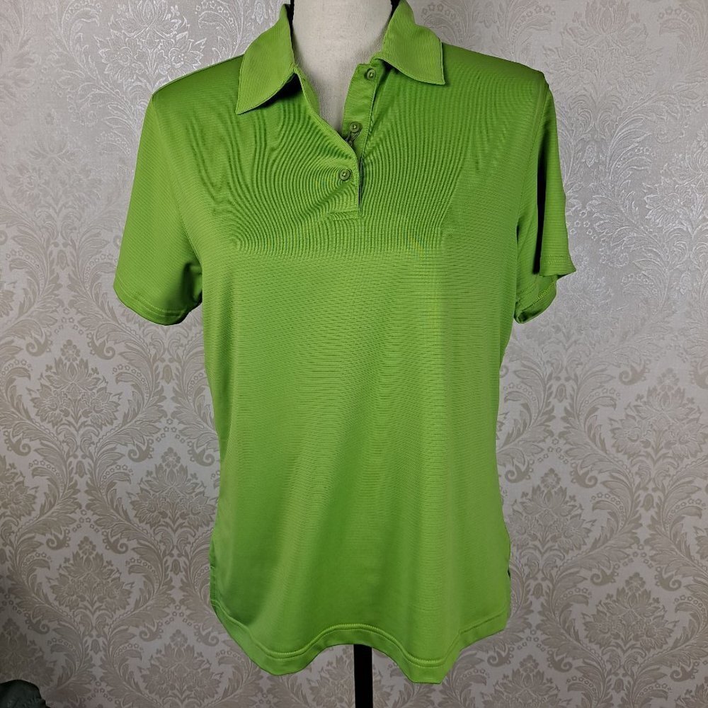 Page & Tuttle Size Medium Green Shell Houston Open Logo Women's Polo Shirt NWT